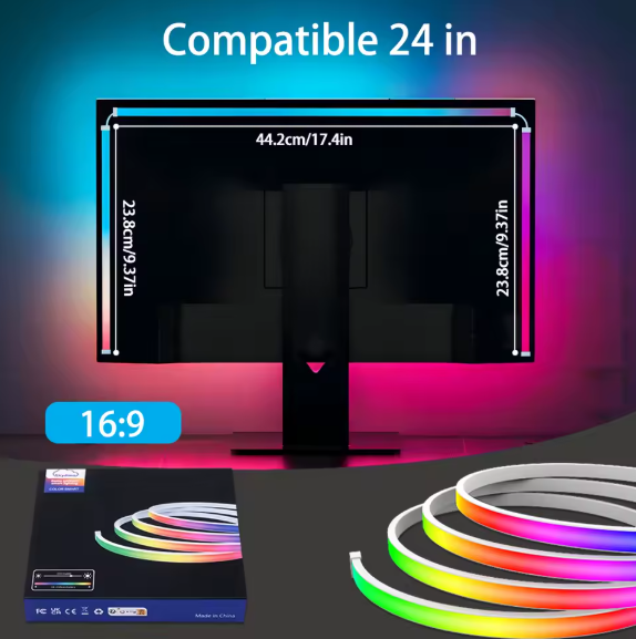 Tira de luces LED para monitor, adaptación de juegos inteligentes