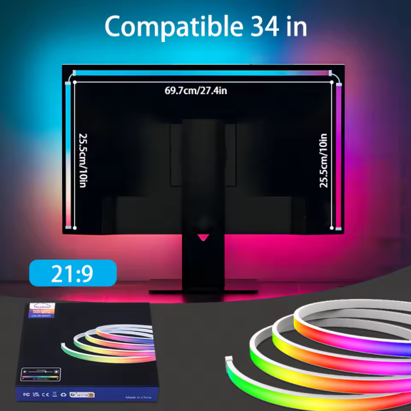 Tira de luces LED para monitor, adaptación de juegos inteligentes